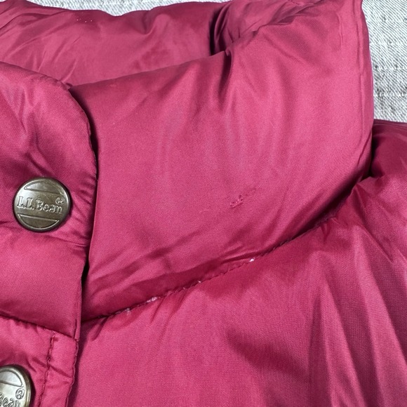 Vintage LL Bean Goose Down Puffer Vest Women M Red Button Insulated - Picture 8 of 8